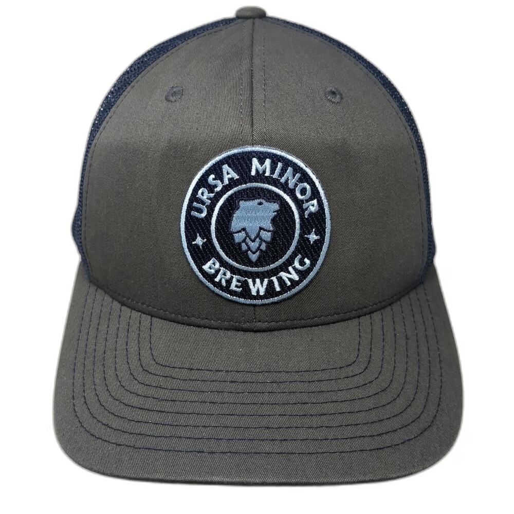 Richardson Trucker Hat Gray Blue One Size Ursa Minor Brewing Mesh Snapback